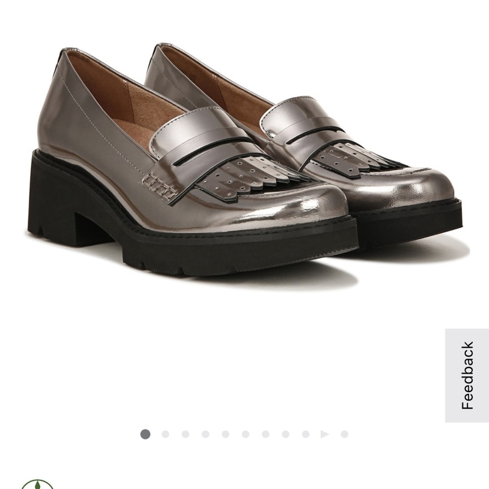 Size 11 Naturalizer Darcy loafer- silver patent leather